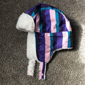 Patagonia Baby Winter Fleece Earflap Trapper Hat Cap Plaid Size Large Toddler